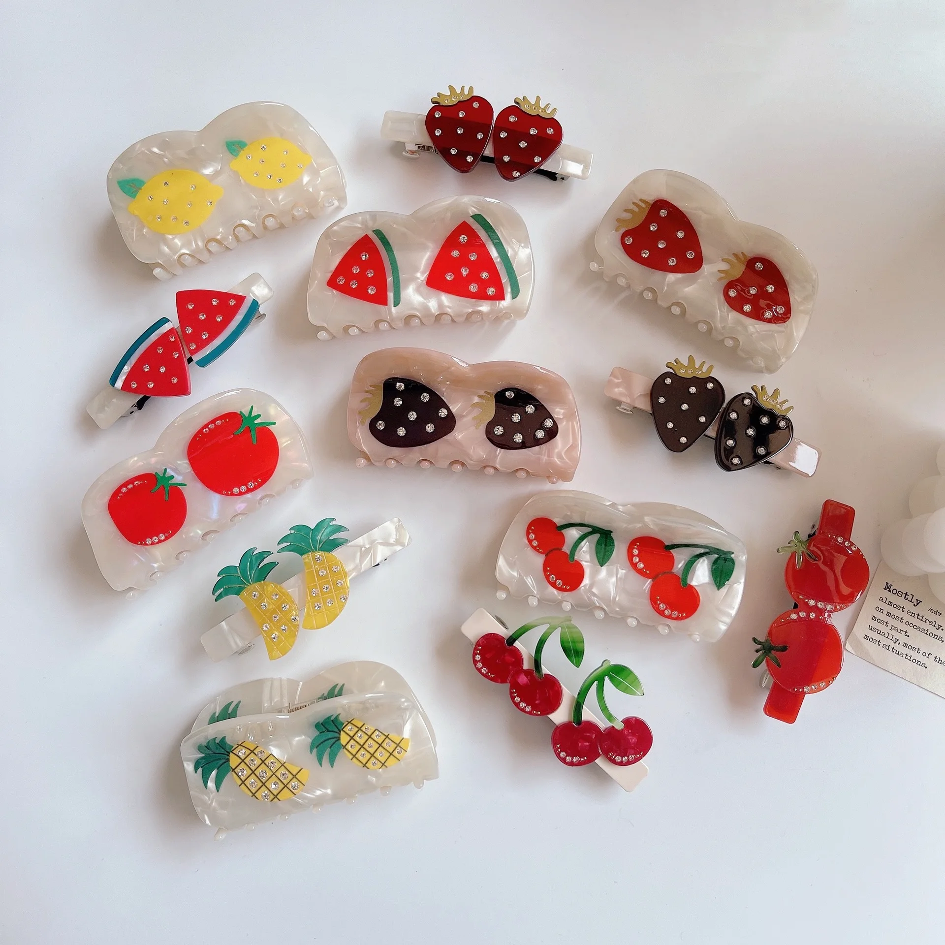 Hot Selling Stereo Fruit Strawberry Tomato Lemon Hairpin Hair Clip Claw Simple Design Acetic Acid Match Color Hair Accessories
Hot Selling Stereo Fruit Strawberry Tomato Lemon Hairpin Hair Clip Claw Simple Design Acetic Acid Match Color Hair Accessories