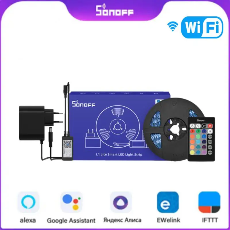 SONOFF L1 Lite Smart Wifi LED Light Strip 5M Dimmable EU/ US WiFi Flexible RGB Strip Lights APP Remote Control Work with Alexa
SONOFF L1 Lite Smart Wifi LED Light Strip 5M Dimmable EU/ US WiFi Flexible RGB Strip Lights APP Remote Control Work with Alexa