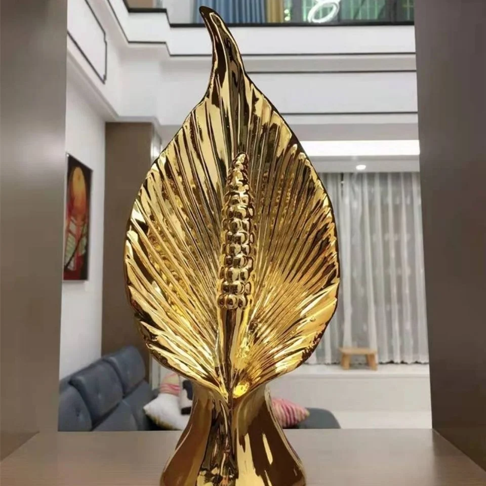 Gold Leaf ceramic Decoration Living Room Office Ornament Home Decoration Accessories Sculpture Modern Art
Gold Leaf ceramic Decoration Living Room Office Ornament Home Decoration Accessories Sculpture Modern Art