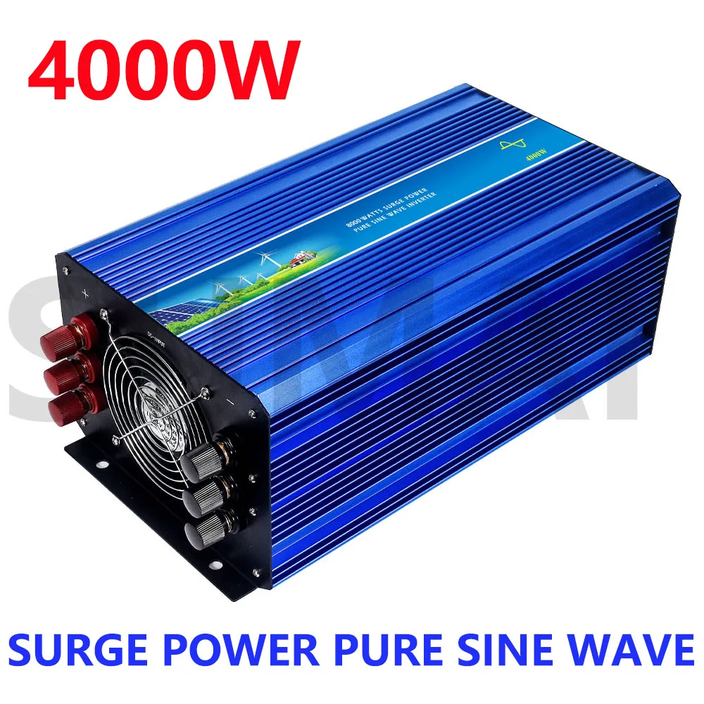 

4000W Off Grid Sine Wave Pure Inverter Input 12V/24V/48V/96V/110V 110V/220V/230V/240V DC Output 50Hz