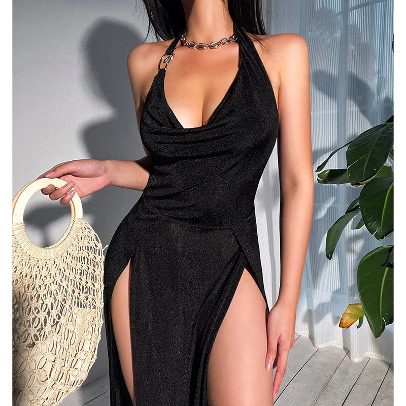 2022 Summer Vestidos Women Sexy Halter Deep V Neck Sleeveless Bodycon Black Beach Dresses Elegant Holiday Party Club Long Dress
2022 Summer Vestidos Women Sexy Halter Deep V Neck Sleeveless Bodycon Black Beach Dresses Elegant Holiday Party Club Long Dress