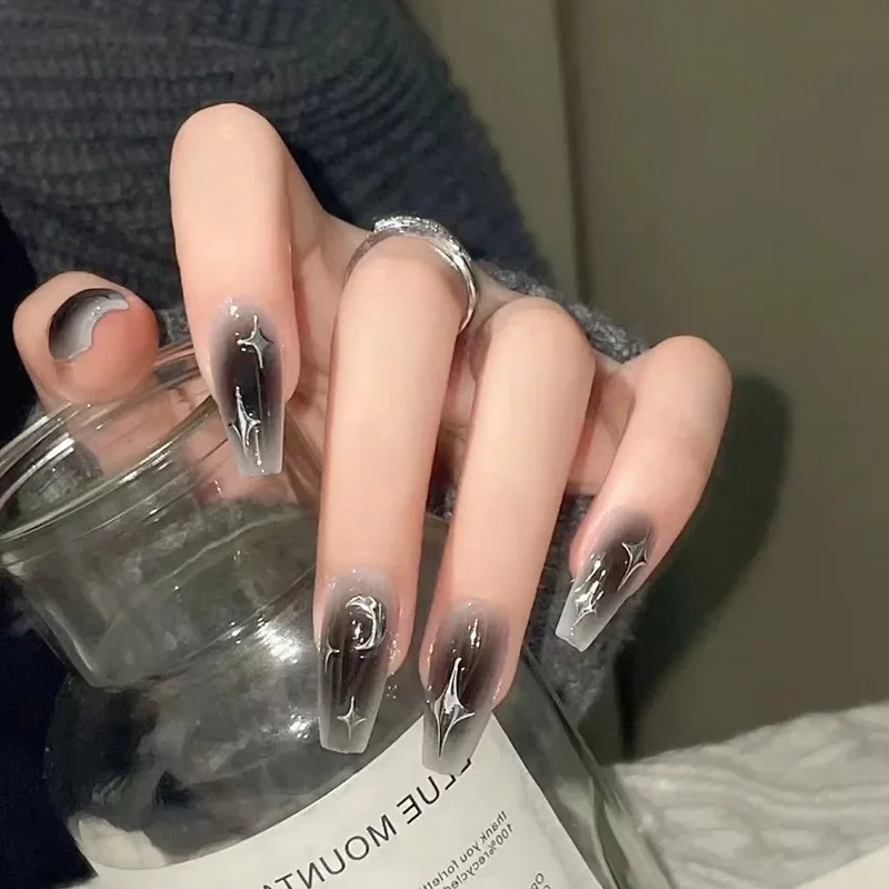 Fake Black Nail Long Ballet Reusable Adhesive Acrylic Press on set Nails Dark Acrylic Artificial False Nails Arts Tips 24pcs
Fake Black Nail Long Ballet Reusable Adhesive Acrylic Press on set Nails Dark Acrylic Artificial False Nails Arts Tips 24pcs
