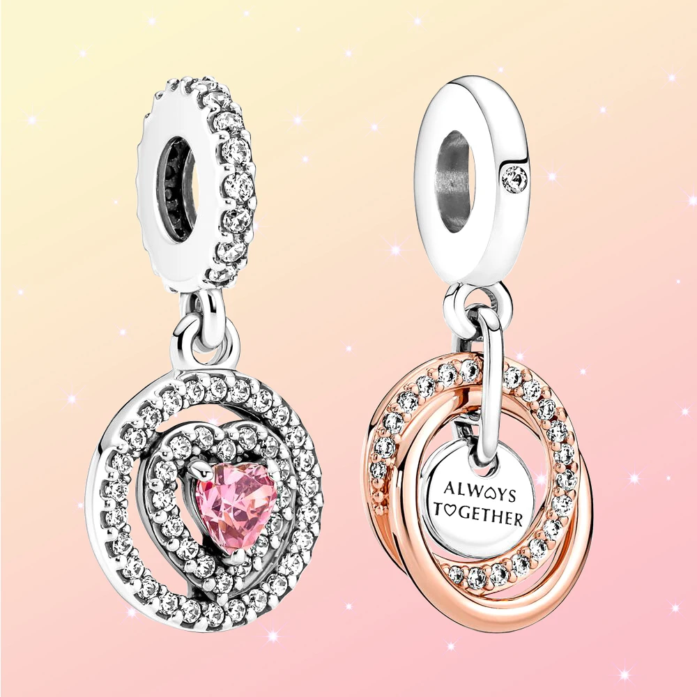 925 Silver Sparkling Double Halo Heart Dangle Charm Fit Pandora Exquisite DIY Bracelet Necklace for Woman Jewelry Gift
925 Silver Sparkling Double Halo Heart Dangle Charm Fit Pandora Exquisite DIY Bracelet Necklace for Woman Jewelry Gift