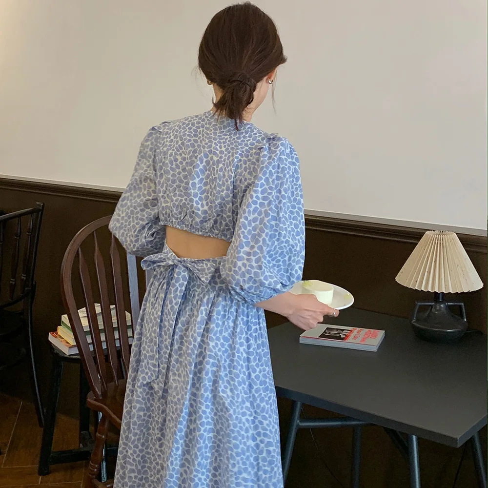 Korean Fashion Women Summer V-neck Lace-up Long Dress Casual Female Backless High Waist Dress Vestidos Elegantes Para Mujer
Korean Fashion Women Summer V-neck Lace-up Long Dress Casual Female Backless High Waist Dress Vestidos Elegantes Para Mujer