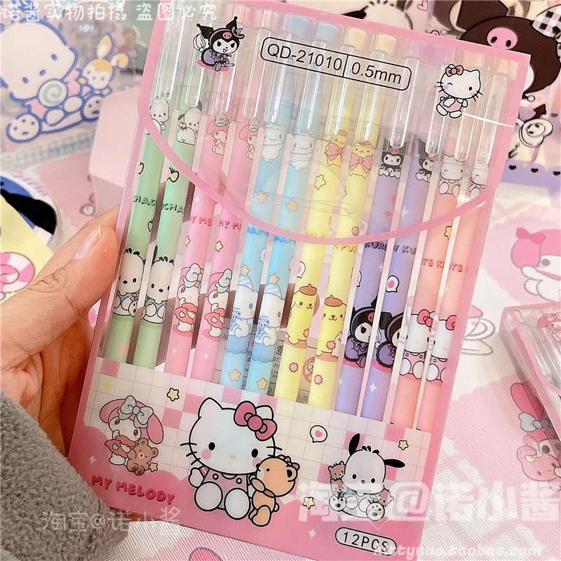 12Pcs Kawaii Sanrio Anime Black 0.5MM Gel Pen Kuromi My Melody Cinnamoroll Cute Cartoon Student Exam Writing Pen Stationery
12Pcs Kawaii Sanrio Anime Black 0.5MM Gel Pen Kuromi My Melody Cinnamoroll Cute Cartoon Student Exam Writing Pen Stationery