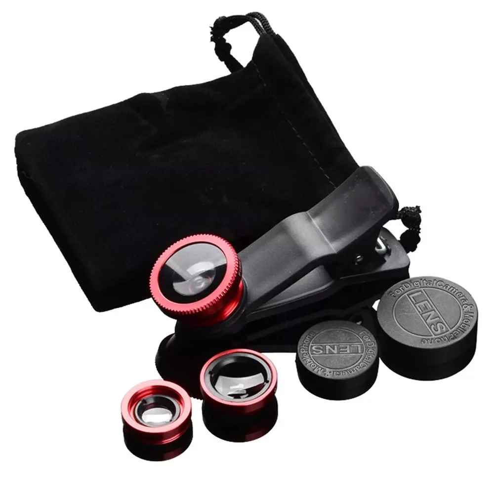 3-in-1 Wide Angle Macro Fisheye Lens Camera Kits Mobile Phone Fish Eye Lenses with Clip 0.67x for All Cell Phones
3-in-1 Wide Angle Macro Fisheye Lens Camera Kits Mobile Phone Fish Eye Lenses with Clip 0.67x for All Cell Phones