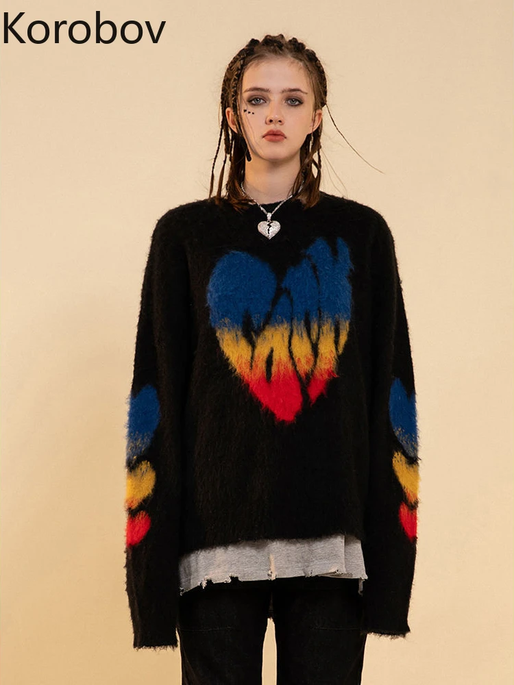 Korobov Gradient Color Fashionable Knitting Tops New Wild Loose Simple Pullover Coat Commute Cool Sweater Women Sueter Mujer
Korobov Gradient Color Fashionable Knitting Tops New Wild Loose Simple Pullover Coat Commute Cool Sweater Women Sueter Mujer
