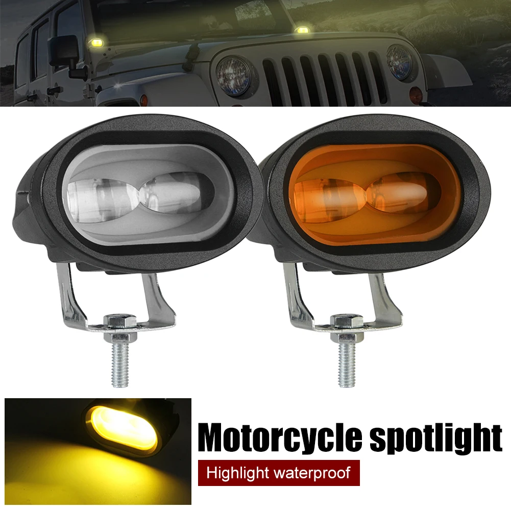 1Pair Motorcycle Auxiliary Light LED Spot Lights DC10-30V 40W White/Amber LED Work Light IP68 Waterproof for Motorcycle Off-road
1Pair Motorcycle Auxiliary Light LED Spot Lights DC10-30V 40W White/Amber LED Work Light IP68 Waterproof for Motorcycle Off-road