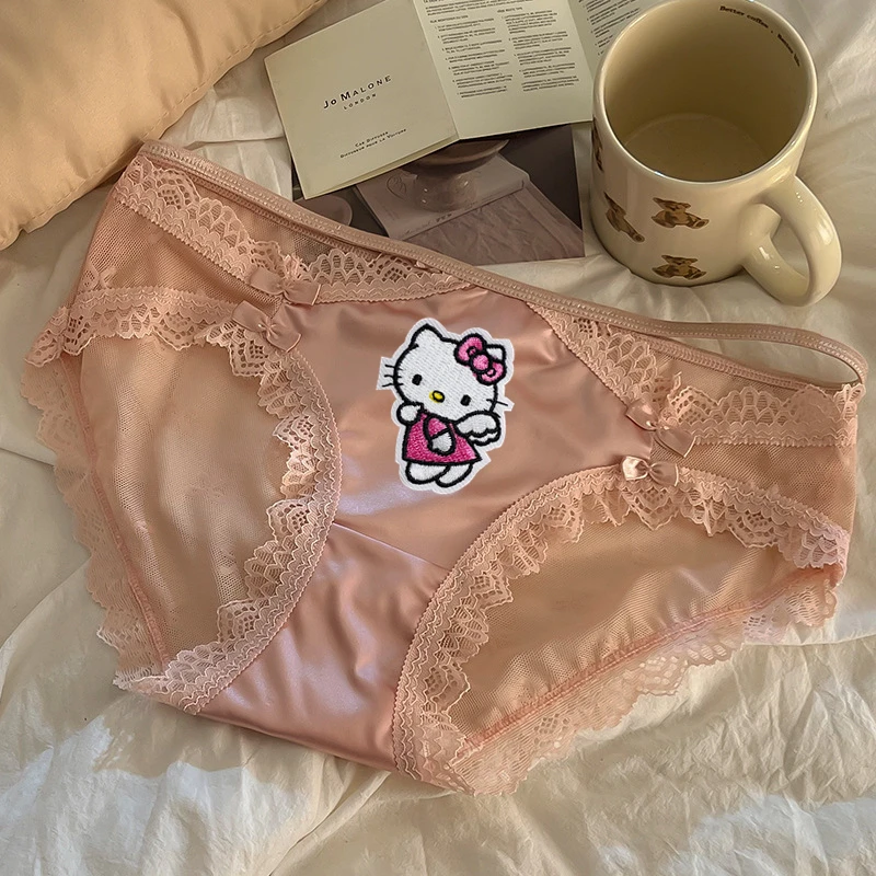 Kawaii Summer Hello Kitty Ladies Underwear Anime Cartoon Sexy Sweet Girls Breathable Ice Silk Briefs Hollow Lace Mesh Underpants
Kawaii Summer Hello Kitty Ladies Underwear Anime Cartoon Sexy Sweet Girls Breathable Ice Silk Briefs Hollow Lace Mesh Underpants