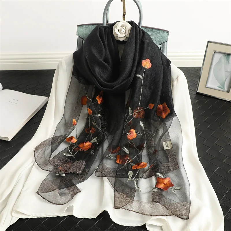 

New autumn and winter women's wool scarf shawl sunscreen scarf women gray22