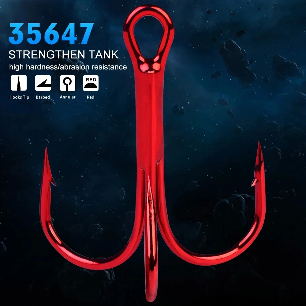 Pesca Fishing Accessories Bent Round 2/4/6/8/10# Treble Hook Fishing Hooks Red Hooks High Carbon Steel
Pesca Fishing Accessories Bent Round 2/4/6/8/10# Treble Hook Fishing Hooks Red Hooks High Carbon Steel