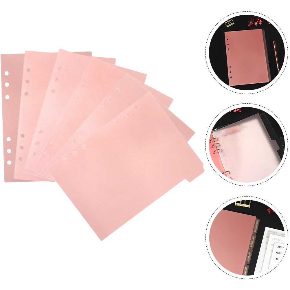 6Pcs Notebook Wear-resistant Colored Loose Leaf Colored Page Markers Page Dividers for Page Binder Notepad
6Pcs Notebook Wear-resistant Colored Loose Leaf Colored Page Markers Page Dividers for Page Binder Notepad