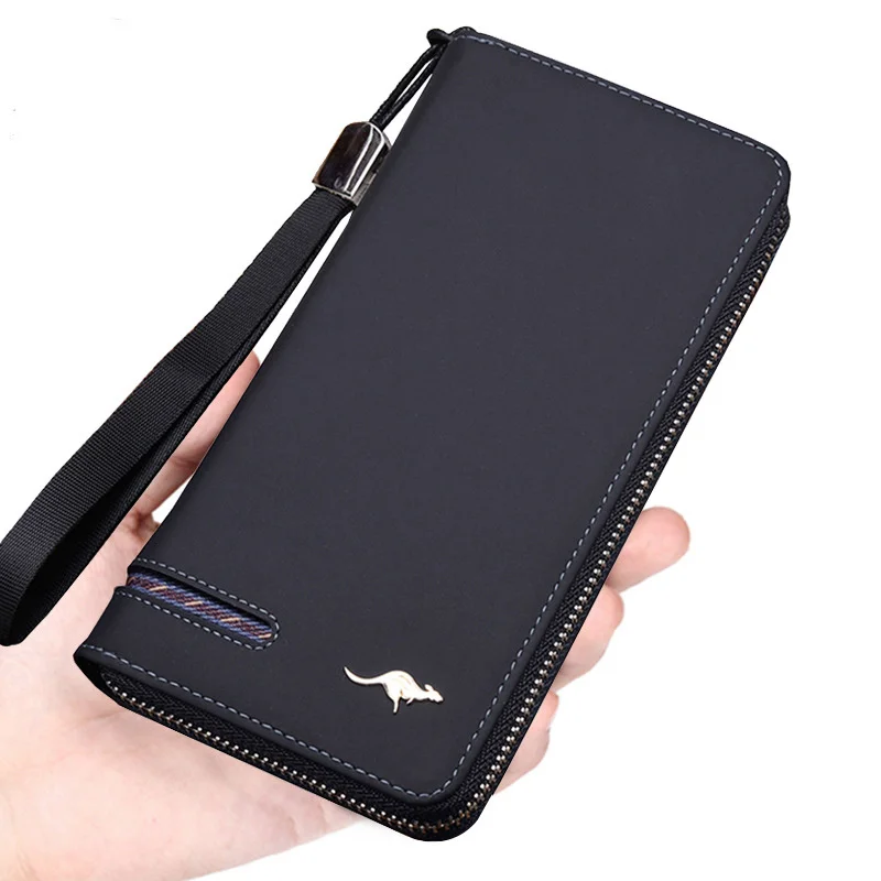 Leisure Designer's Men Wallets Famous Brand Kangaroo Wrist Strap Clutch Long Purse for Male Big Capacity Phone Bag Card Holder
Leisure Designer's Men Wallets Famous Brand Kangaroo Wrist Strap Clutch Long Purse for Male Big Capacity Phone Bag Card Holder