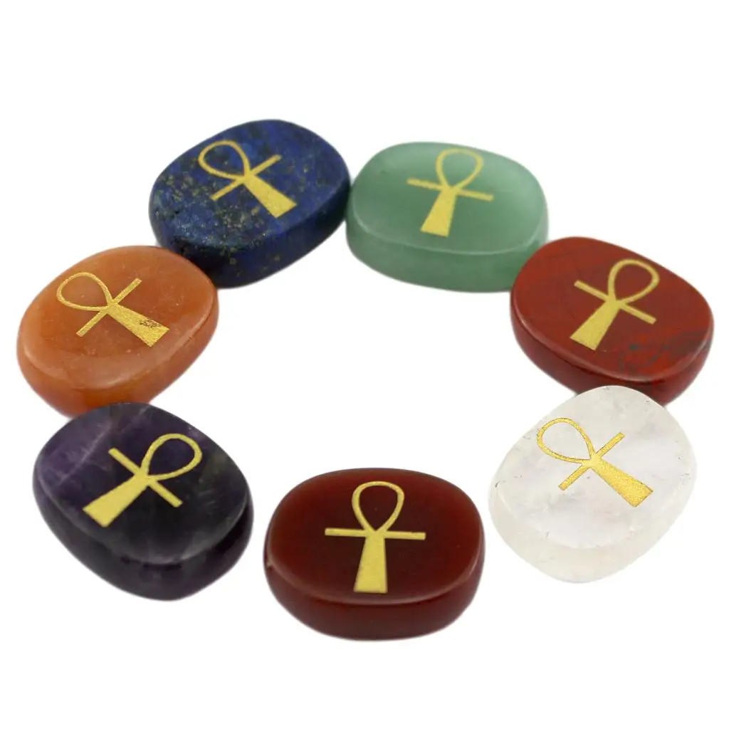 7 Pack Engraved Egyptian Ankh Cross Stone Palm Pocket Stone Divination Reiki Gift
7 Pack Engraved Egyptian Ankh Cross Stone Palm Pocket Stone Divination Reiki Gift