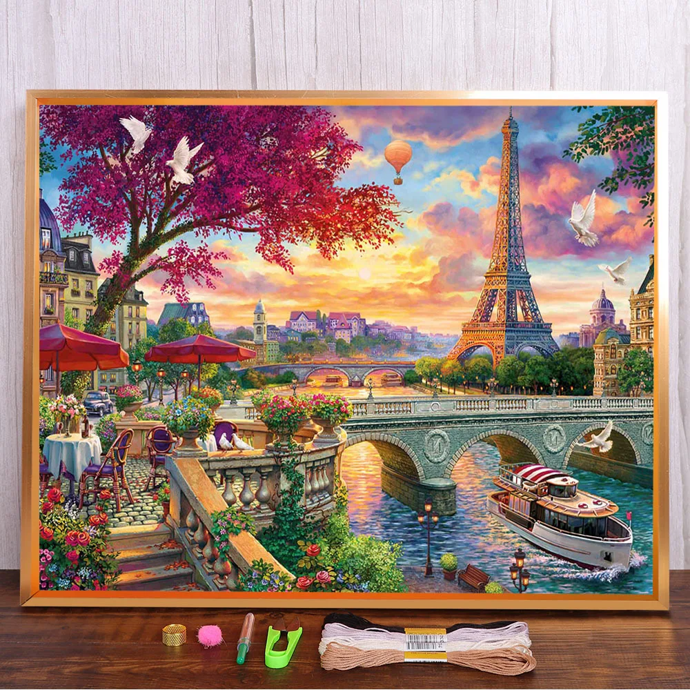 City Paris Landscape Printed Canvas 11CT Cross Stitch DIY Embroidery Set DMC Threads Craft Painting Handicraft Sewing Magic
City Paris Landscape Printed Canvas 11CT Cross Stitch DIY Embroidery Set DMC Threads Craft Painting Handicraft Sewing Magic