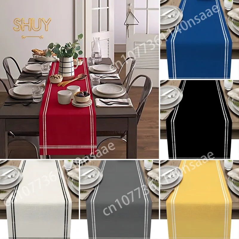 Solid Color Stripe Tablecloth Linen Rectangle Table Runner Cloth Cover Anti-Slip Stain for Dinner Celebrate Party Decor Placemat
Solid Color Stripe Tablecloth Linen Rectangle Table Runner Cloth Cover Anti-Slip Stain for Dinner Celebrate Party Decor Placemat