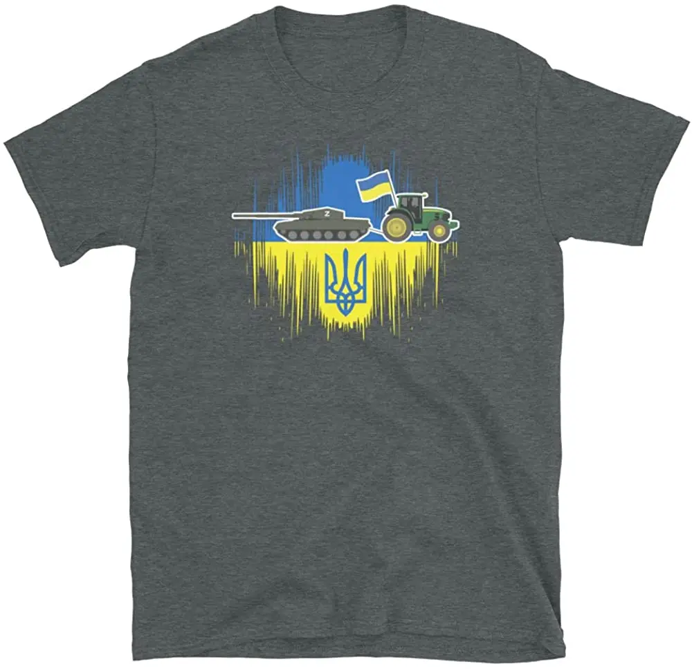 Ukrainian Farmer Pulling A Tank Ukraine Flag Tryzub Funny T-Shirt Men's 100% Cotton Casual T-shirts Loose Top Size S-3XL
Ukrainian Farmer Pulling A Tank Ukraine Flag Tryzub Funny T-Shirt Men's 100% Cotton Casual T-shirts Loose Top Size S-3XL