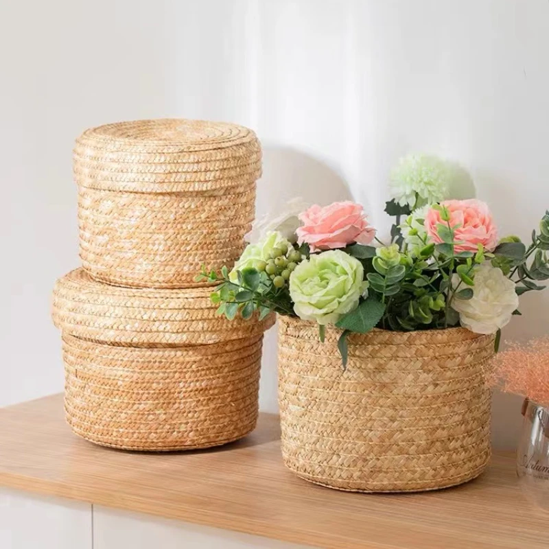 Handmade Straw Woven Storage Basket With Lid Snack Organizer Storage Box Laundry Baskets Rattan Storage Flower Basket
Handmade Straw Woven Storage Basket With Lid Snack Organizer Storage Box Laundry Baskets Rattan Storage Flower Basket