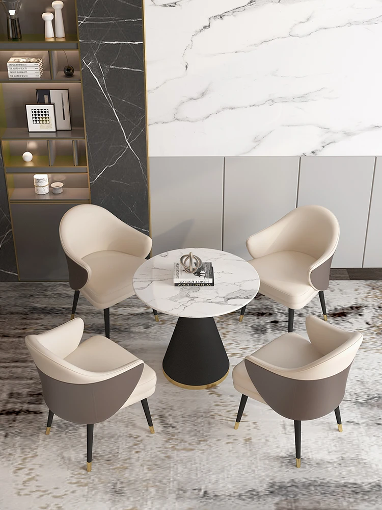 Light Luxury Sales Office Negotiation Table and Chair Combination Post-Modern Stone Plate Small round Table
Light Luxury Sales Office Negotiation Table and Chair Combination Post-Modern Stone Plate Small round Table