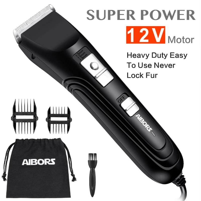 Dog Clippers Shaver 12V High Power for Thick Heavy Coats Quiet Plug-in Pet Electric Professional Hair Grooming Clippers kit with
Dog Clippers Shaver 12V High Power for Thick Heavy Coats Quiet Plug-in Pet Electric Professional Hair Grooming Clippers kit with
