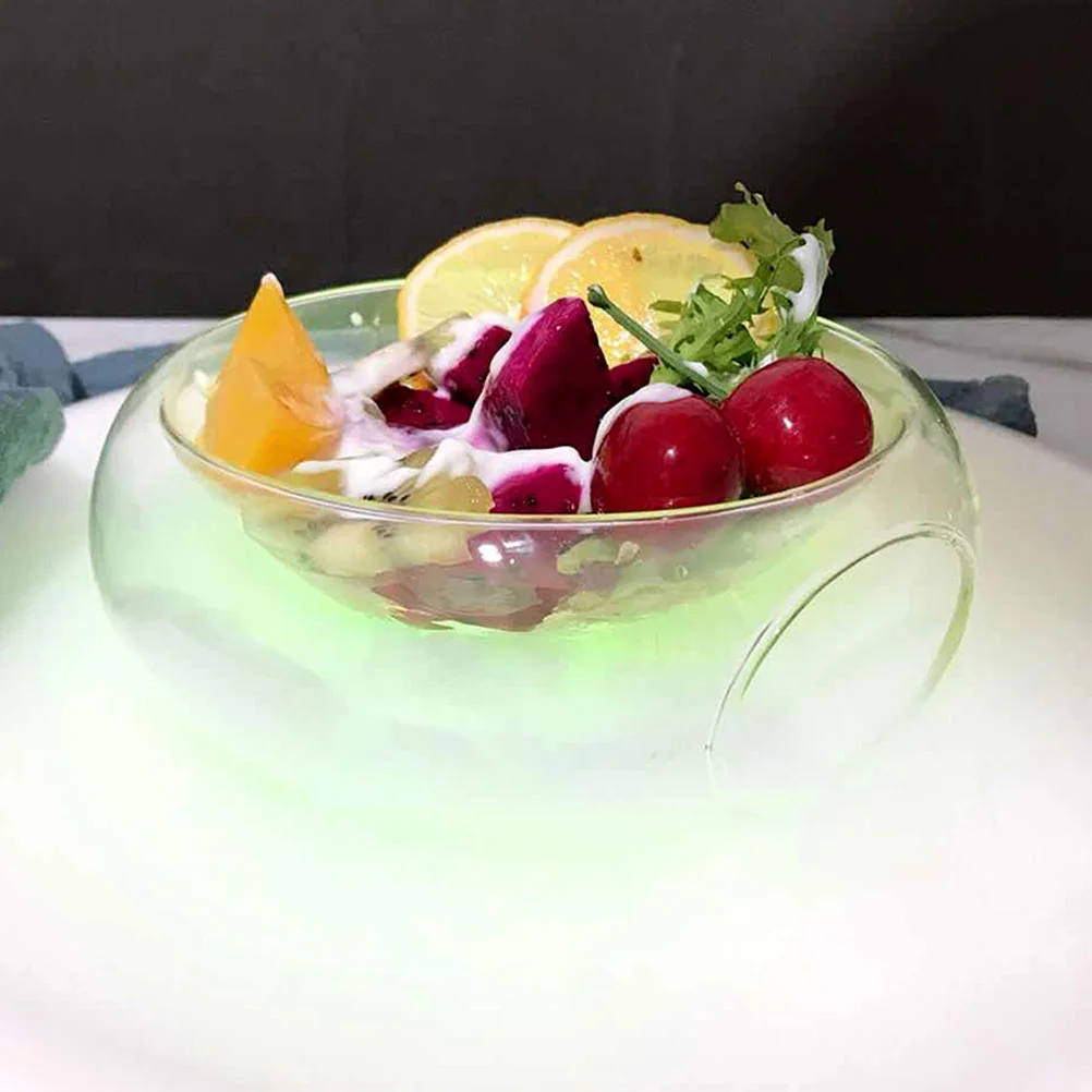 

Bowl Fruit Salad Ice Bowls Serving Chilled Dry Vegetable Chiller Transparent Caviar Dish Dip Pasta Server Chamber Kitchen