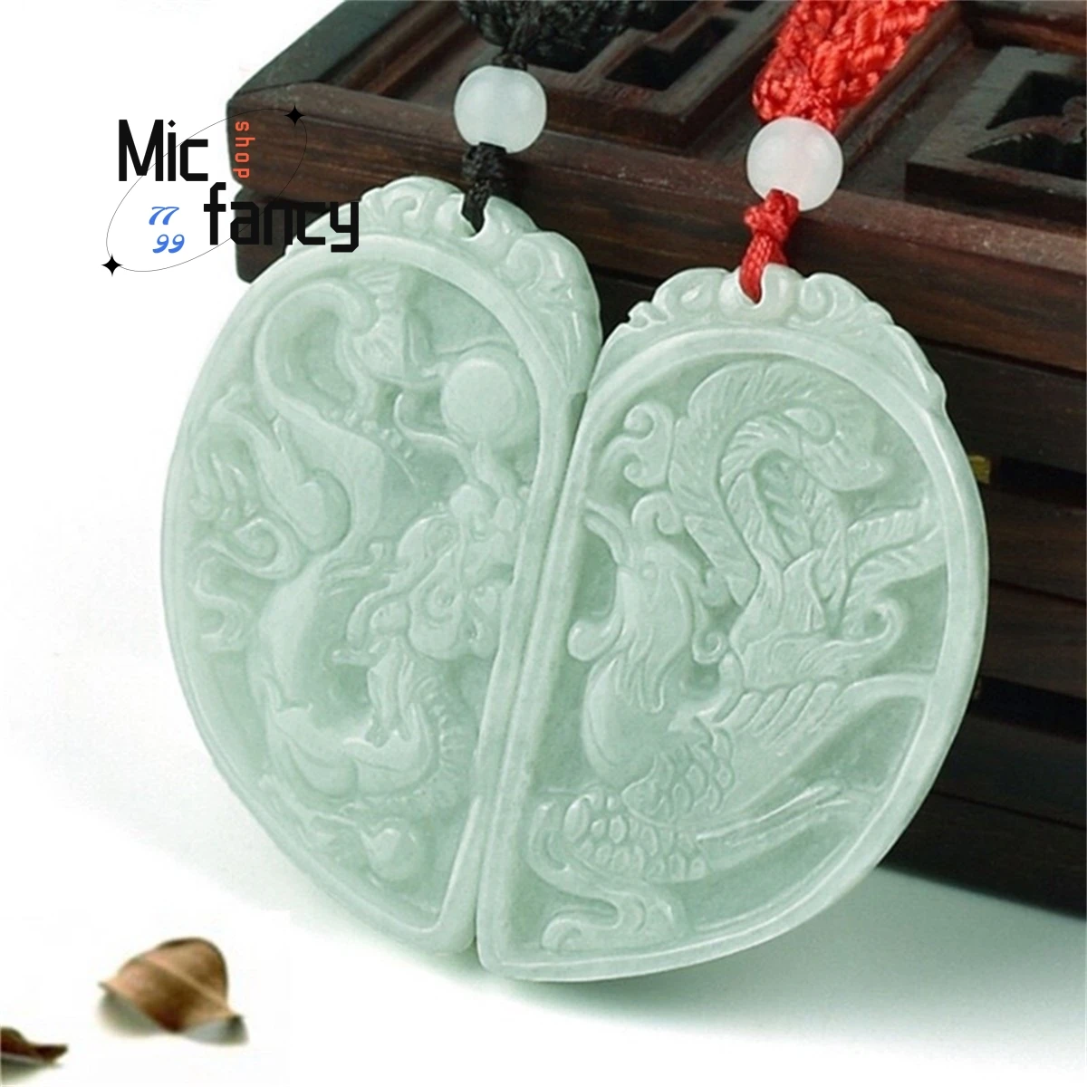 Natural Jadeite Dragon Phoenix Auspicious Heart Shaped Pendant Men Women Couples Pair Retro National Styl Luxury Fine Jewelry
Natural Jadeite Dragon Phoenix Auspicious Heart Shaped Pendant Men Women Couples Pair Retro National Styl Luxury Fine Jewelry