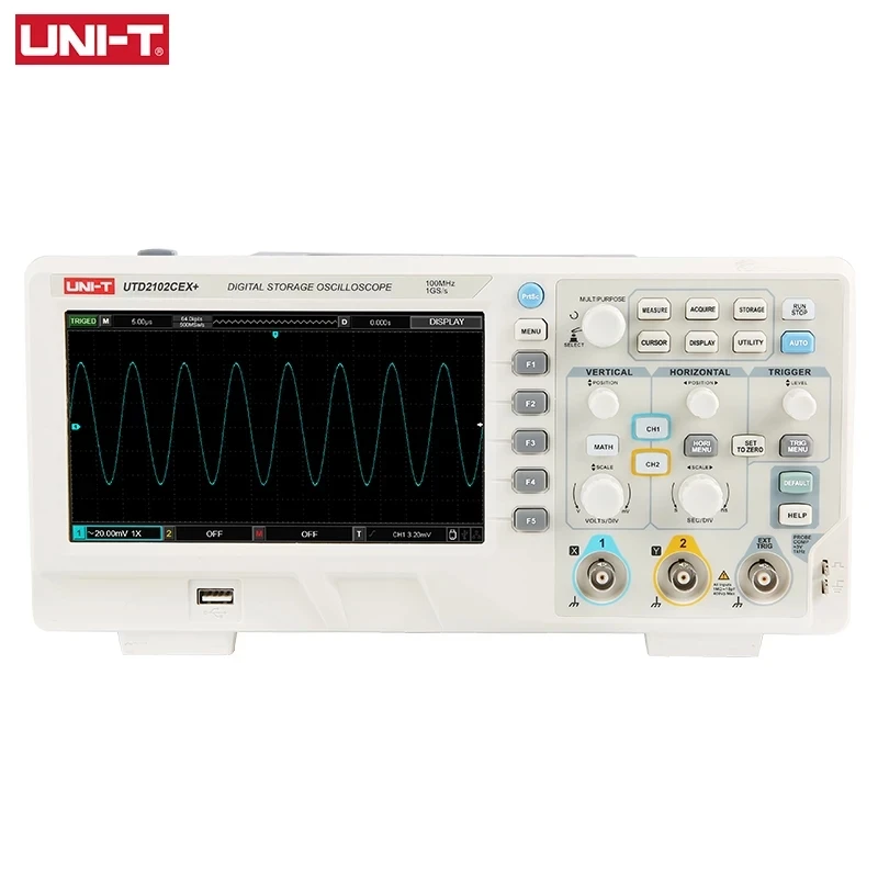UNI-T UTD2102CEX+ Digital Storage Oscilloscope 100mHz 2 Channels Portable Automotive Oscilloscope USB 7 Inches TFT LCD 1GSa/S
UNI-T UTD2102CEX+ Digital Storage Oscilloscope 100mHz 2 Channels Portable Automotive Oscilloscope USB 7 Inches TFT LCD 1GSa/S