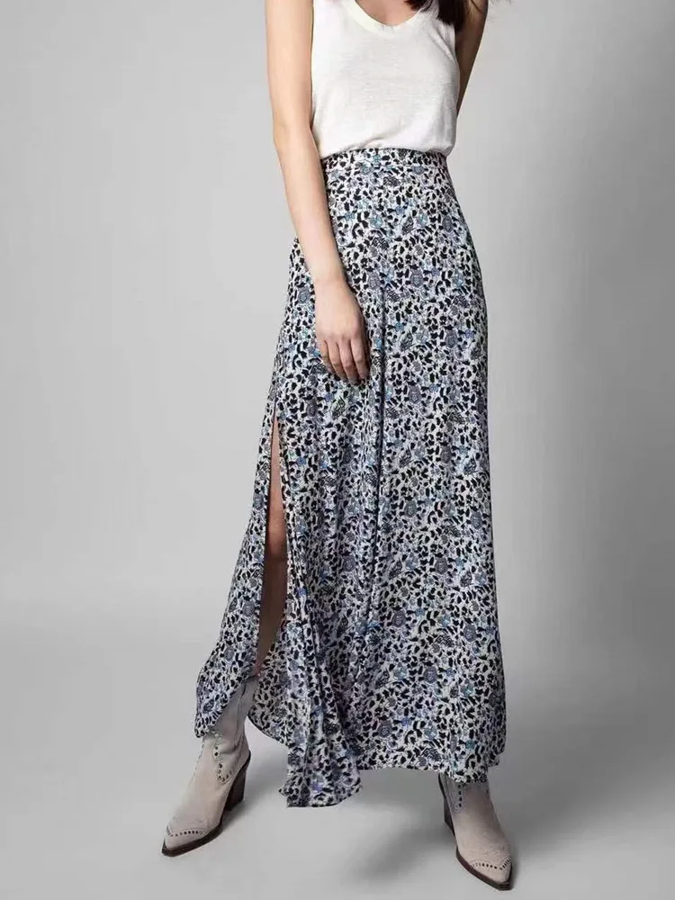 Women Floral Print Side Slit Midi Skirt 100% Viscose 2022 New Spring Fashion French Letters High Waist Long Jupes 2022 New
Women Floral Print Side Slit Midi Skirt 100% Viscose 2022 New Spring Fashion French Letters High Waist Long Jupes 2022 New