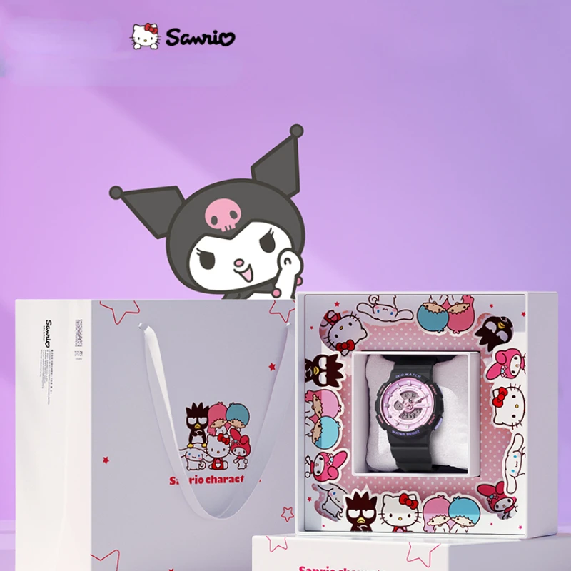 Оригинальные часы Sanrio с рисунком Kuromi Hello Kitty, милые светящиеся детские часы, украшение для детей, подарок на день рождения и Рождество
Оригинальные часы Sanrio с рисунком Kuromi Hello Kitty, милые светящиеся детские часы, украшение для детей, подарок на день рождения и Рождество