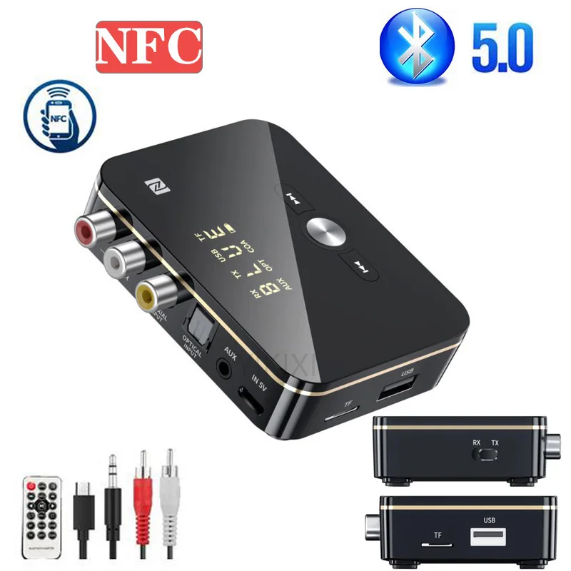 Bluetooth 5.0 HD Transmitter Receiver NFC Wireless Adapter Audio RC Aux 3.5mm Jack Multifunction Stereo FM for TV PC 
Bluetooth 5.0 HD Transmitter Receiver NFC Wireless Adapter Audio RC Aux 3.5mm Jack Multifunction Stereo FM for TV PC