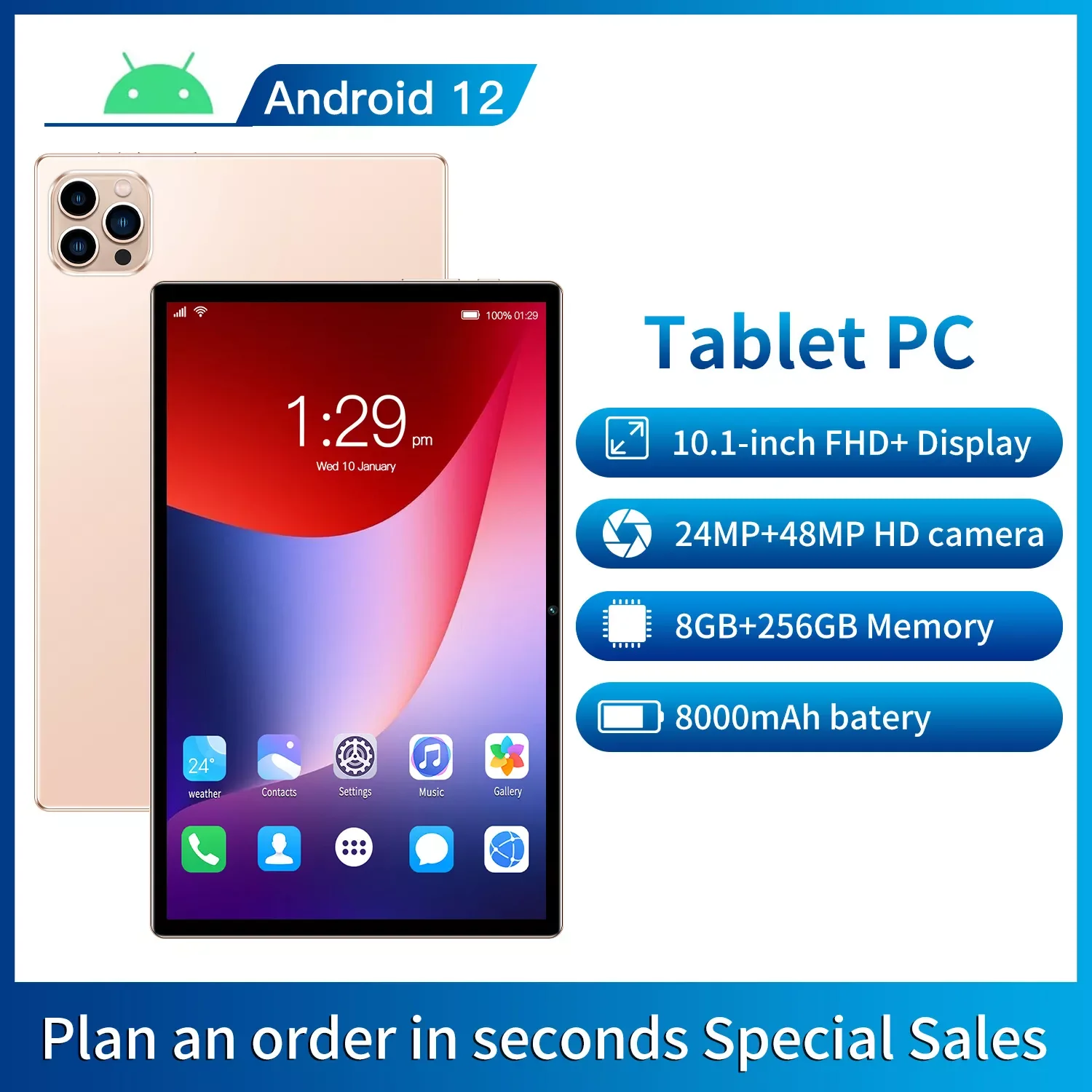 Планшет World Premiere】 Tab 13, Восьмиядерный процессор MTK Helio G85, 8 ГБ + 256 ГБ, 8000 мАч, экран 10,1 дюйма FHD +, android, камера 13 МП
Планшет World Premiere】 Tab 13, Восьмиядерный процессор MTK Helio G85, 8 ГБ + 256 ГБ, 8000 мАч, экран 10,1 дюйма FHD +, android, камера 13 МП