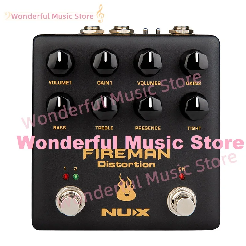 NUX Fireman педаль искажения гитарный эффект процессор двухканальный коричневый звук регулировка басов высокие частоты присутствия NDS-5
NUX Fireman педаль искажения гитарный эффект процессор двухканальный коричневый звук регулировка басов высокие частоты присутствия NDS-5