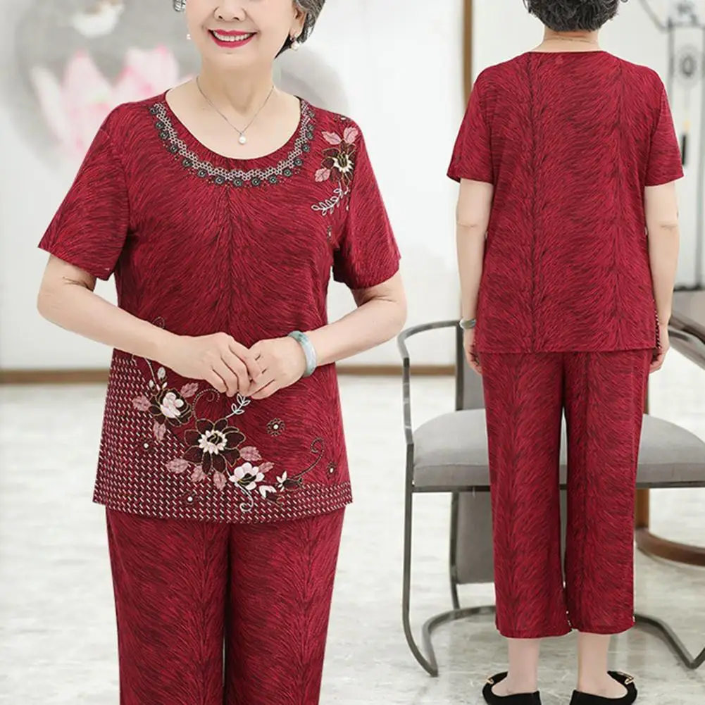 Middle-aged and elderly women's short-sleeved t-shirt mother suit loose large size cotton linen two-piece suit
Middle-aged and elderly women's short-sleeved t-shirt mother suit loose large size cotton linen two-piece suit