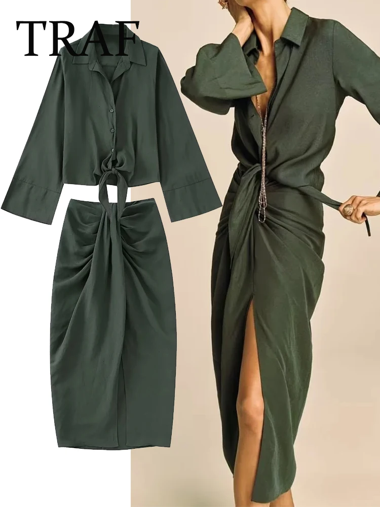 TRAF Two Peice Sets Women Fashion Midi Skirts Set Woman 2 Pieces Suit Female Blouses Tops Vintage Sets
TRAF Two Peice Sets Women Fashion Midi Skirts Set Woman 2 Pieces Suit Female Blouses Tops Vintage Sets