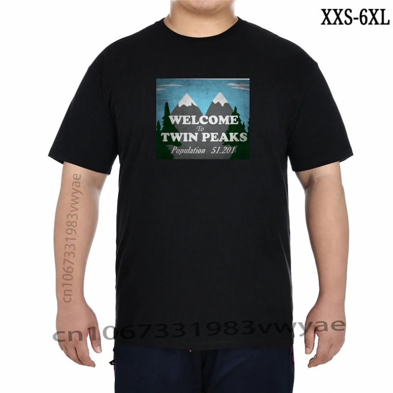 

Добро пожаловать в Твин Пикс дорожный знак мужская черная футболка мужская одежда футболка XXS-6XL