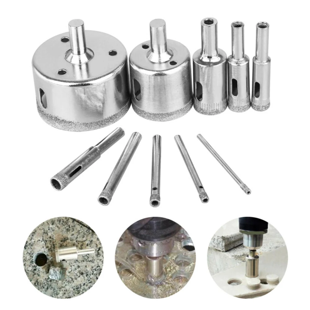 Drill Bit Diamond Hole Saws Supplies Tools 10pcs 3-50mm Cutter Electric drill Glass Marble Opener Tile Ceramic
Drill Bit Diamond Hole Saws Supplies Tools 10pcs 3-50mm Cutter Electric drill Glass Marble Opener Tile Ceramic