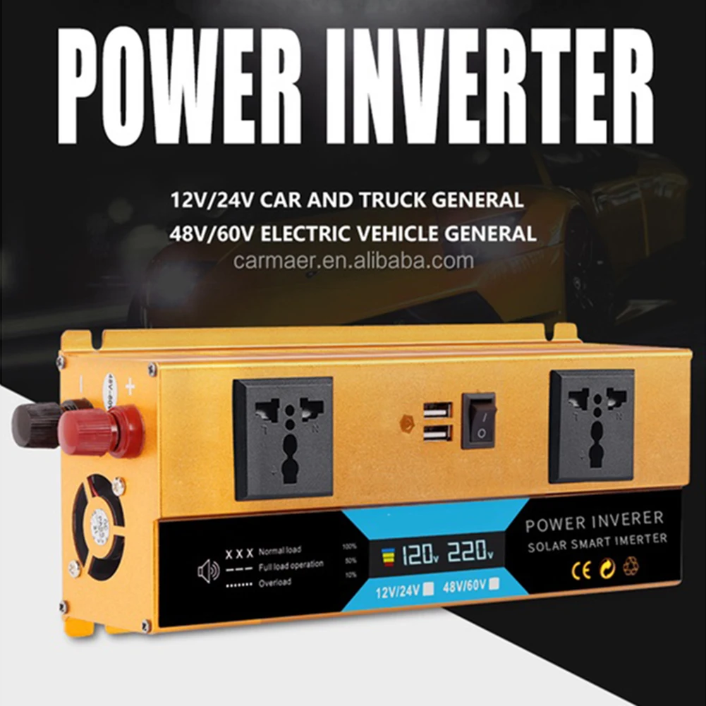 500W 1200W 1600W 2000W Pure Sine Wave Inverter DC 12V 24V To AC 220V Voltage Transformer Power Converter Solar Car Inverte
500W 1200W 1600W 2000W Pure Sine Wave Inverter DC 12V 24V To AC 220V Voltage Transformer Power Converter Solar Car Inverte