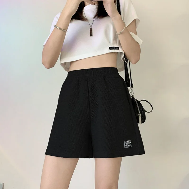 Waffle Women's Shorts Hot Pants Sports Shorts Homewear Bottoms Solid Color Elastic Pockets Casual High Waisted Women Loose Short
Waffle Women's Shorts Hot Pants Sports Shorts Homewear Bottoms Solid Color Elastic Pockets Casual High Waisted Women Loose Short
