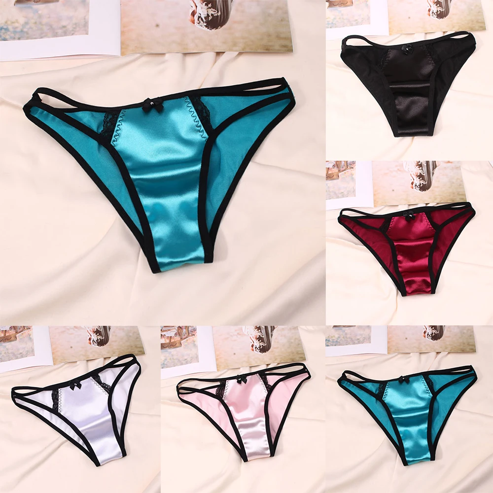 Sexy Lace Thong Women Low Waist Panties Underwear Silk Satin Ladies Lingere Panty Underwear Womens G String
Sexy Lace Thong Women Low Waist Panties Underwear Silk Satin Ladies Lingere Panty Underwear Womens G String