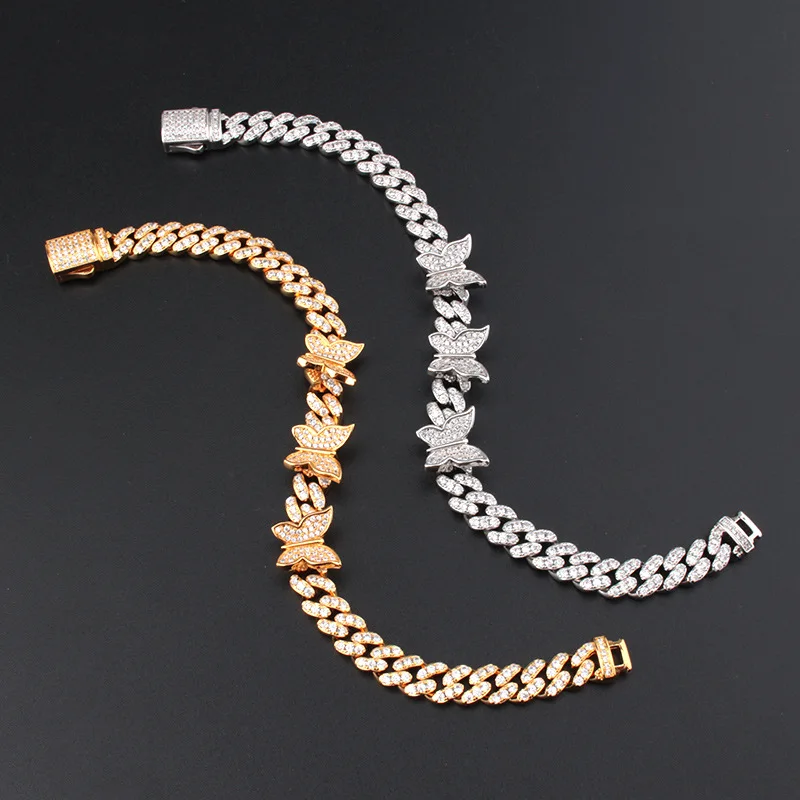 Wide 8MM Hip Hop Miami Men Women Lady Gold Color Full Cubic Zirconia Three Butterfly Charm Rapper Cuban Chain Necklace Bracelet
Wide 8MM Hip Hop Miami Men Women Lady Gold Color Full Cubic Zirconia Three Butterfly Charm Rapper Cuban Chain Necklace Bracelet