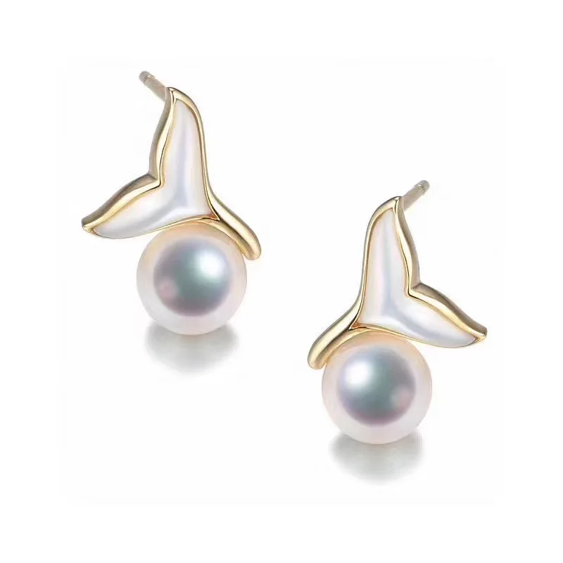 MeiBaPJ New Fashion 925 Genuine Silver Round Natural Freshwater Pearl Fish Tail Stud Earrings Fine Wedding Jewelry for Women
MeiBaPJ New Fashion 925 Genuine Silver Round Natural Freshwater Pearl Fish Tail Stud Earrings Fine Wedding Jewelry for Women