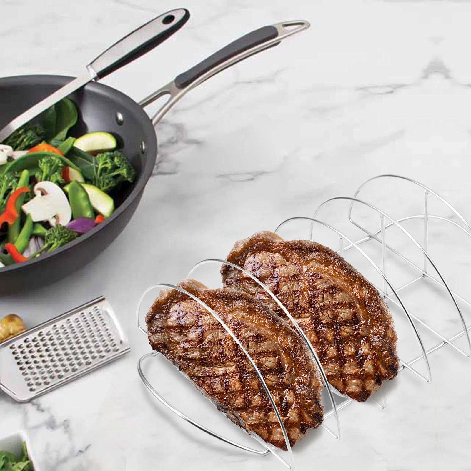 Stainless Steel Standing Nonstick Grill Rack Grilling Accessories BBQ Rib Stand Barbecue Steaks Racks Chicken Beef Ribs Grill
Stainless Steel Standing Nonstick Grill Rack Grilling Accessories BBQ Rib Stand Barbecue Steaks Racks Chicken Beef Ribs Grill