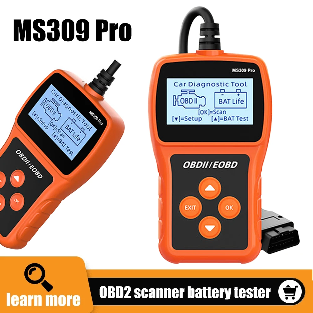 MS309PRO OBD2 Scanner Diagnostic Tool Battery Tester Car Fault Code Reader Automotive Engine Tester Analyzer 2.4" Display
MS309PRO OBD2 Scanner Diagnostic Tool Battery Tester Car Fault Code Reader Automotive Engine Tester Analyzer 2.4" Display