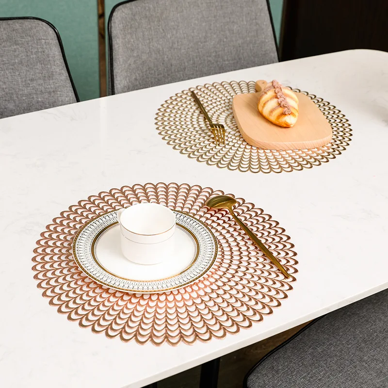 Silicone Mat Simple Solid Color European Round PVC Hollow Bronzing Dinner Hotel Heat Insulation Non-slip Coffee Coaster Steak
Silicone Mat Simple Solid Color European Round PVC Hollow Bronzing Dinner Hotel Heat Insulation Non-slip Coffee Coaster Steak