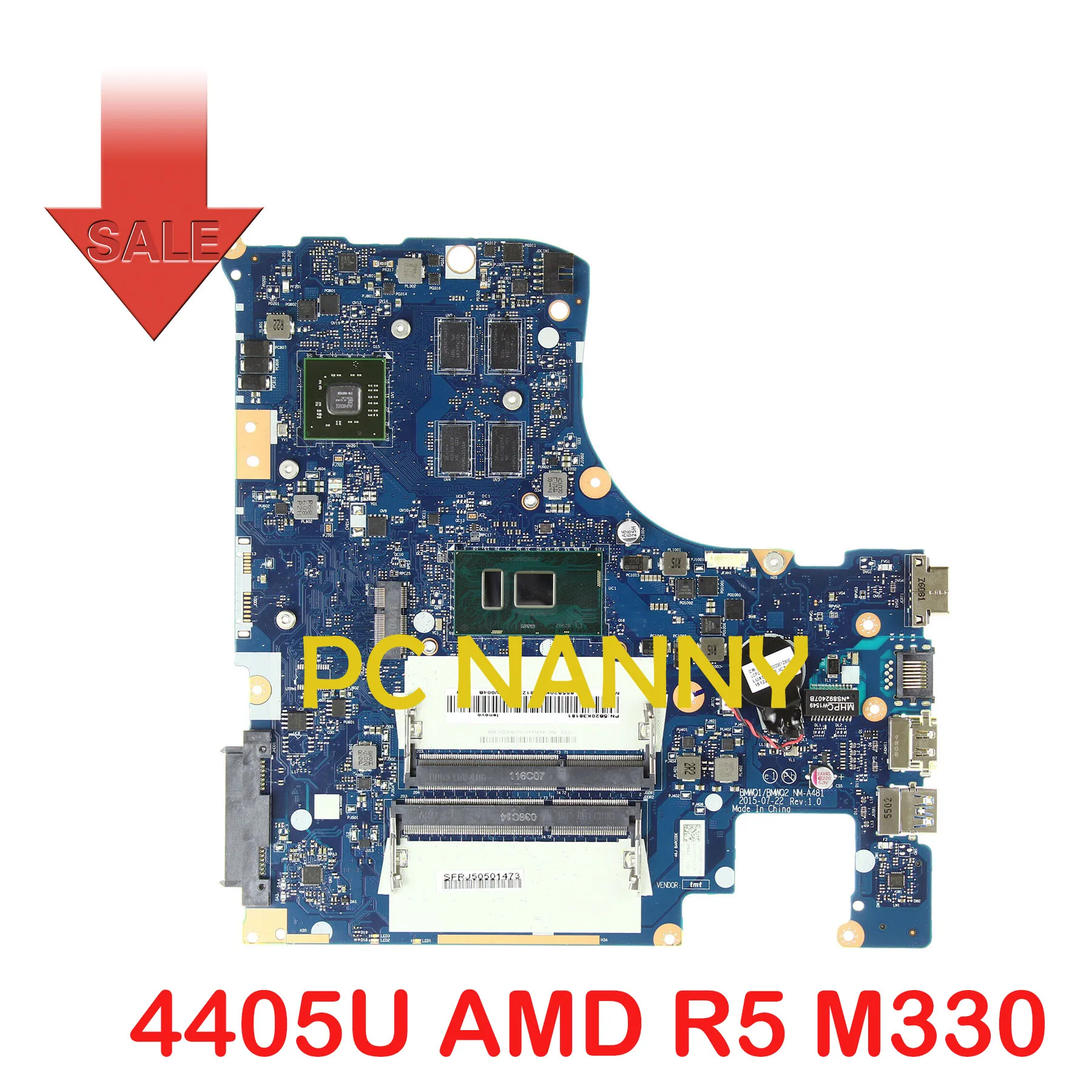 PCNANNY для Lenovo 300-15ISK laptio материнская плата NM-A481 Intel 4405U AMD R5 M330
PCNANNY для Lenovo 300-15ISK laptio материнская плата NM-A481 Intel 4405U AMD R5 M330