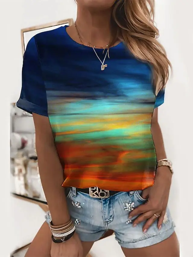Women Fashion Print T-shirt Women's Cute T Shirts for Girls Summer Short Sleeve Blouse
Women Fashion Print T-shirt Women's Cute T Shirts for Girls Summer Short Sleeve Blouse