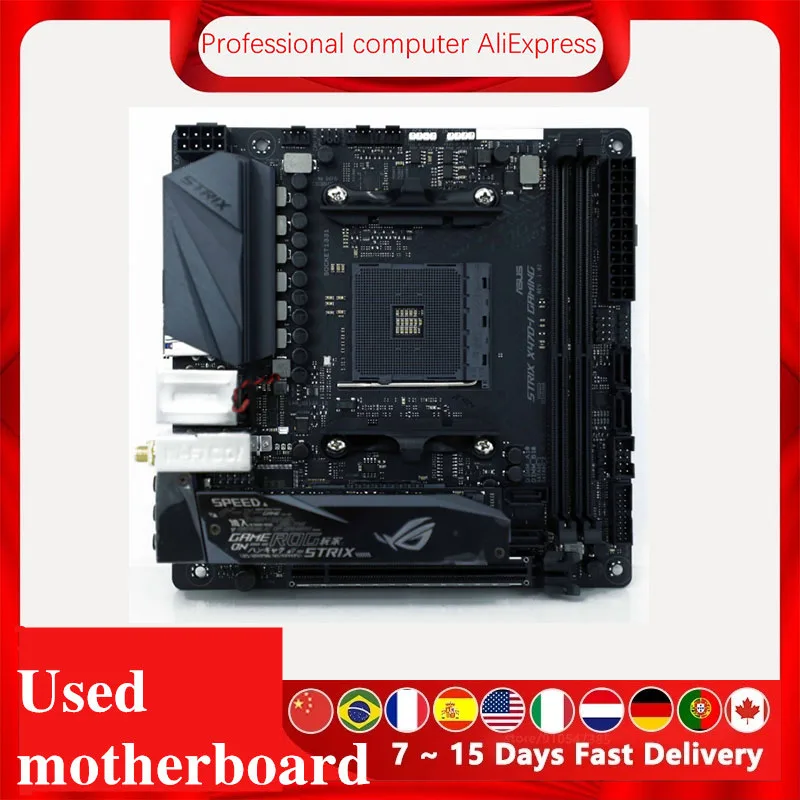 Б/у материнская плата X470i для ASUS ROG STRIX игровая разъем AM4 AMD X470 оригинальная