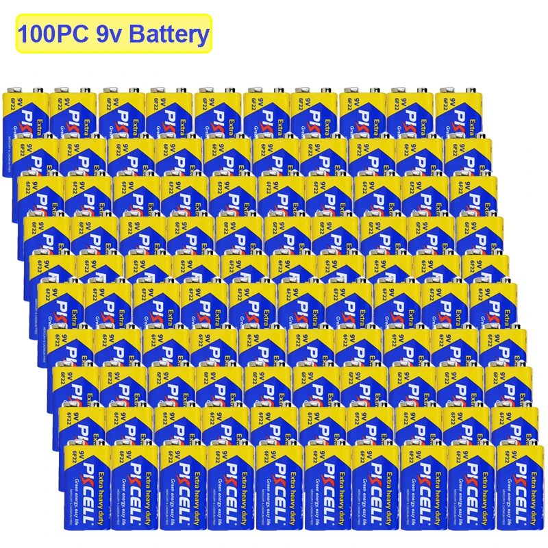 100PC 9V 6F22 Batteries High-Power Batteries Long Battery Life 9 V Carbon Batteries 3 Years Shelf Life, Leak-Proof 9V Batteries
100PC 9V 6F22 Batteries High-Power Batteries Long Battery Life 9 V Carbon Batteries 3 Years Shelf Life, Leak-Proof 9V Batteries