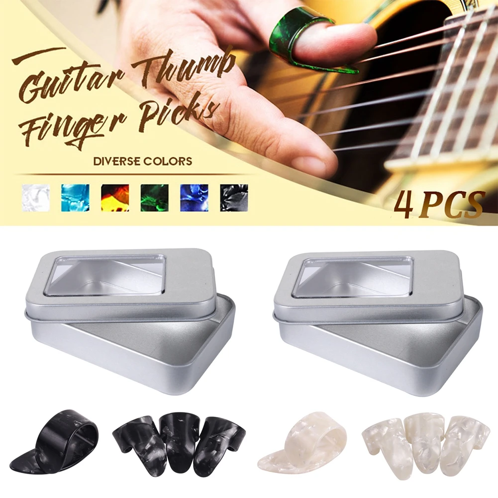 4 Pcs/set Celluloid Guitar Finger Picks 1 Thumb + 3 Fingers Plectrum With Box Uitar Plectrum Sheath For Acoustic Electric
4 Pcs/set Celluloid Guitar Finger Picks 1 Thumb + 3 Fingers Plectrum With Box Uitar Plectrum Sheath For Acoustic Electric