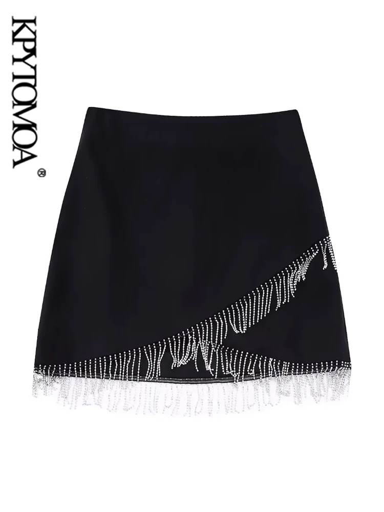 KPYTOMOA Women Fashion With Rhinestone Fringes Shiny Mini Skirt Vintage High Waist Side Zipper Female Skirts Mujer
KPYTOMOA Women Fashion With Rhinestone Fringes Shiny Mini Skirt Vintage High Waist Side Zipper Female Skirts Mujer